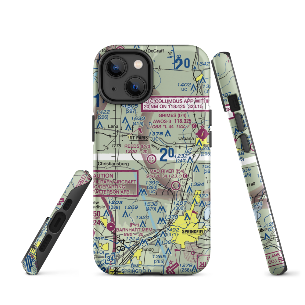 Reeds Airport (24OI) VFR Sectional  Tough iPhone Case iPhone 14 model shown