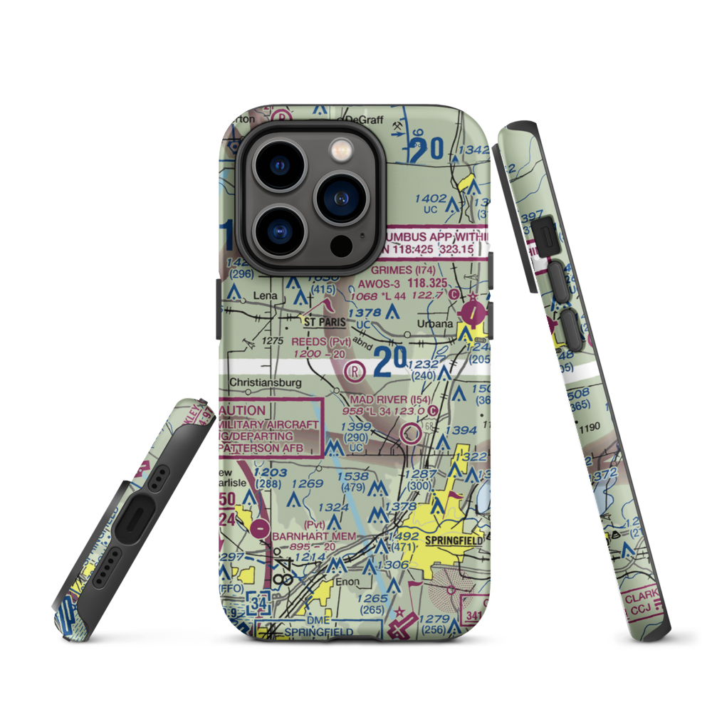 Reeds Airport (24OI) VFR Sectional  Tough iPhone Case iPhone 14 Pro model shown