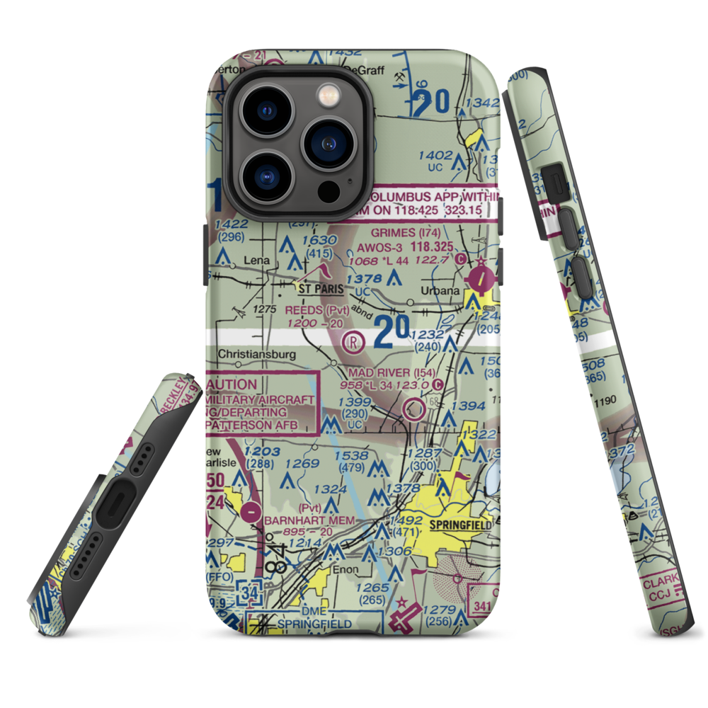Reeds Airport (24OI) VFR Sectional  Tough iPhone Case iPhone 14 Pro Max model shown