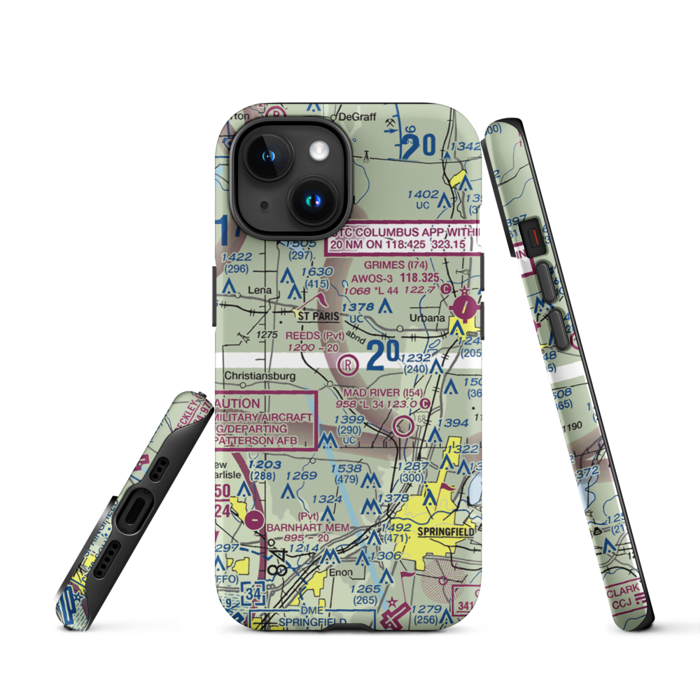 Reeds Airport (24OI) VFR Sectional  Tough iPhone Case iPhone 15 model shown