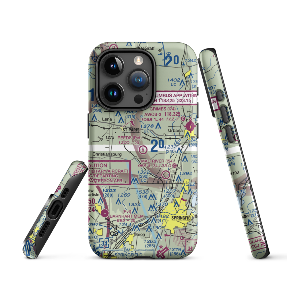 Reeds Airport (24OI) VFR Sectional  Tough iPhone Case iPhone 15 Pro model shown