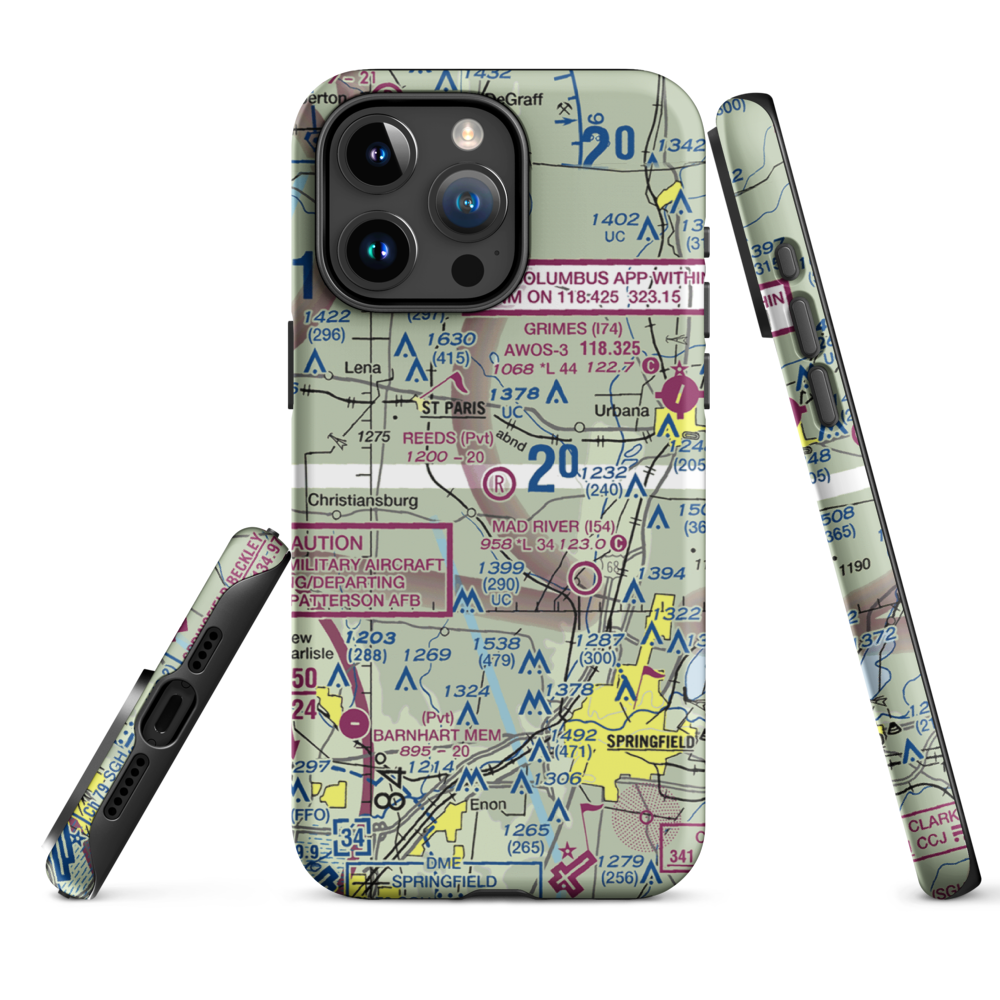 Reeds Airport (24OI) VFR Sectional  Tough iPhone Case iPhone 15 Pro Max model shown