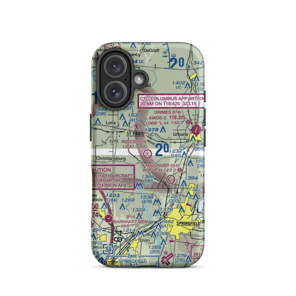 Reeds Airport (24OI) VFR Sectional  Tough iPhone Case iPhone 16 model shown
