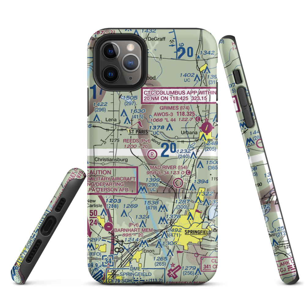 Reeds Airport (24OI) VFR Sectional  Tough iPhone Case iPhone 11 Pro Max model shown