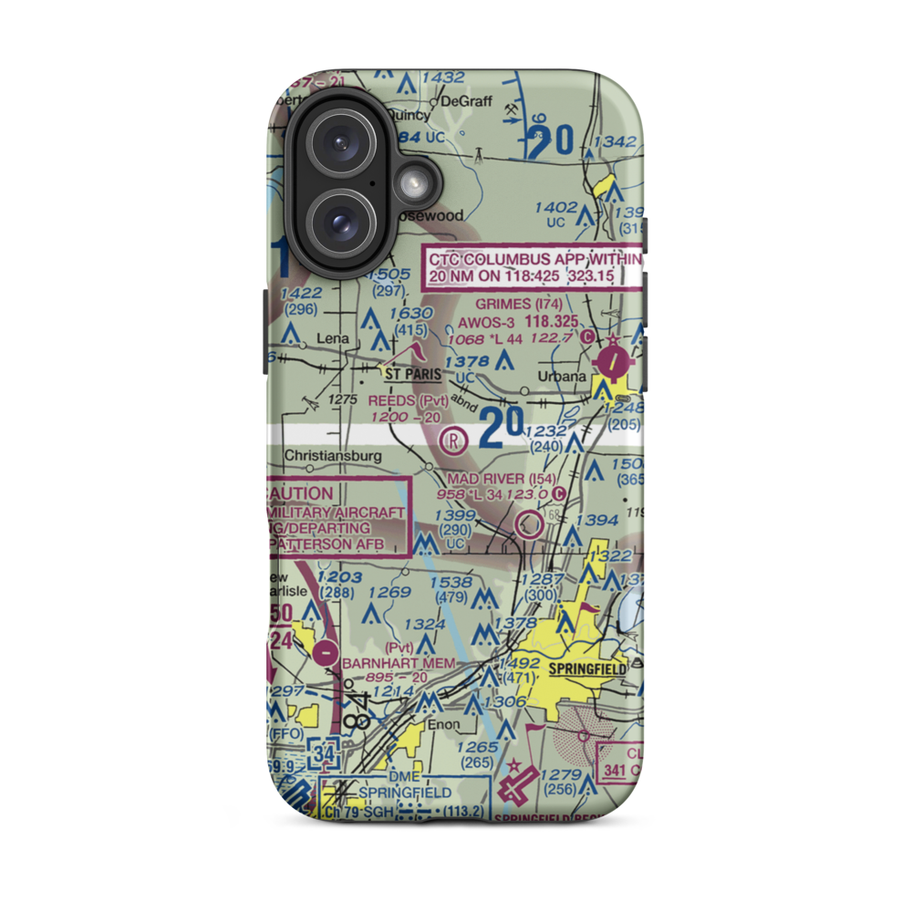 Reeds Airport (24OI) VFR Sectional  Tough iPhone Case iPhone 16 Plus model shown