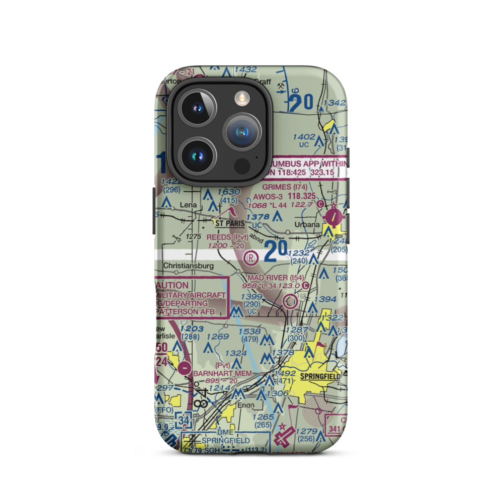 Reeds Airport (24OI) VFR Sectional  Tough iPhone Case iPhone 16 Pro model shown