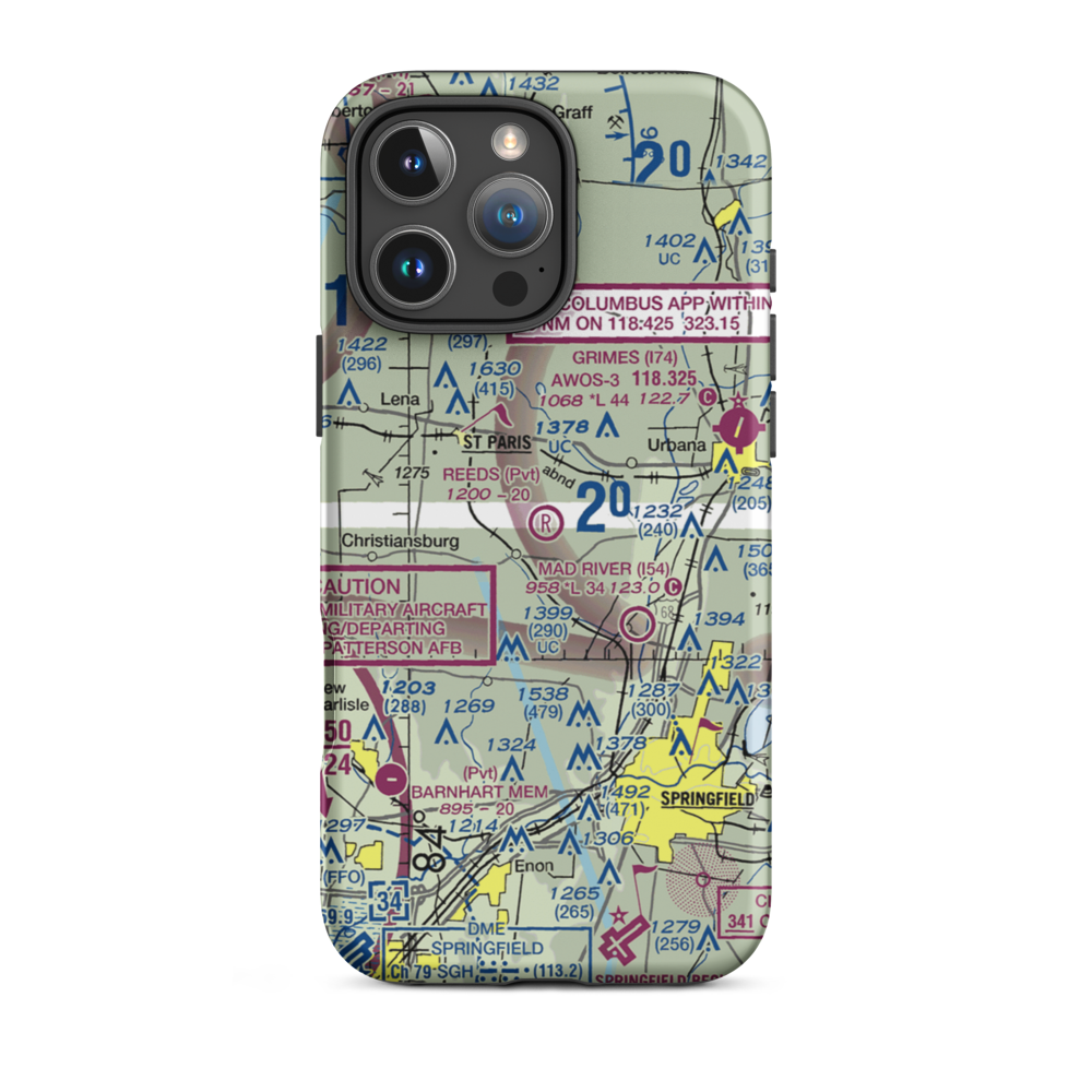Reeds Airport (24OI) VFR Sectional  Tough iPhone Case iPhone 16 Pro Max model shown