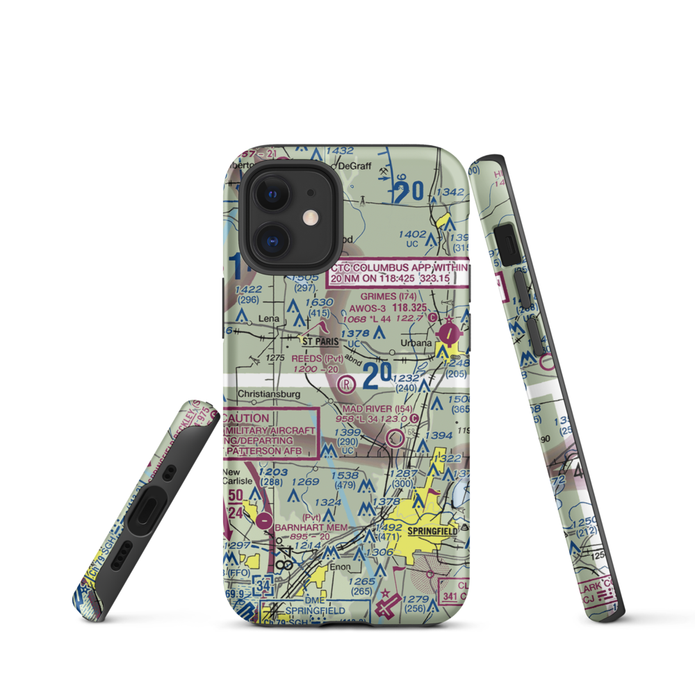 Reeds Airport (24OI) VFR Sectional  Tough iPhone Case iPhone 12 mini model shown