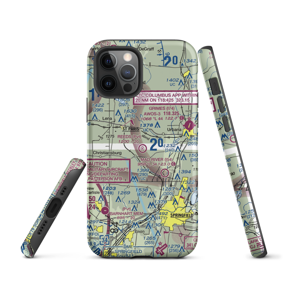 Reeds Airport (24OI) VFR Sectional  Tough iPhone Case iPhone 12 Pro model shown
