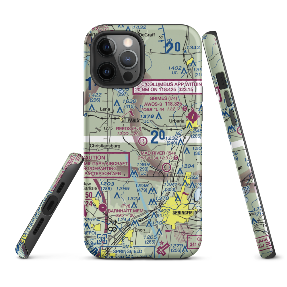 Reeds Airport (24OI) VFR Sectional  Tough iPhone Case iPhone 12 Pro Max model shown