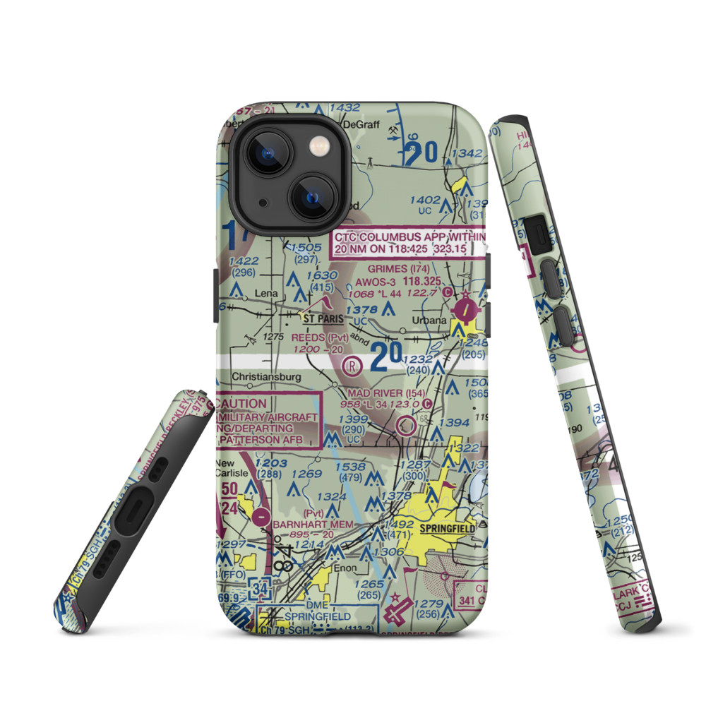 Reeds Airport (24OI) VFR Sectional  Tough iPhone Case iPhone 13 model shown