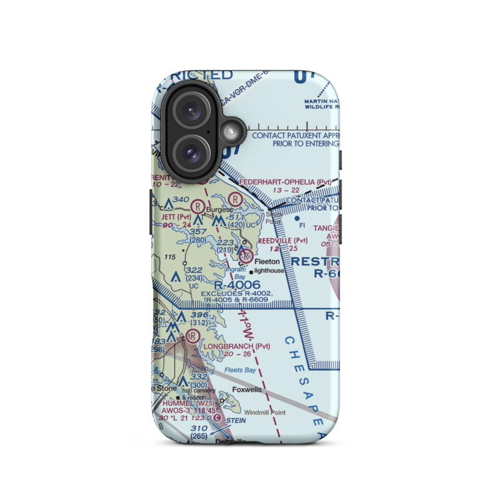 Reedville Airport (VA98) VFR Sectional  Tough iPhone Case iPhone 16 model shown