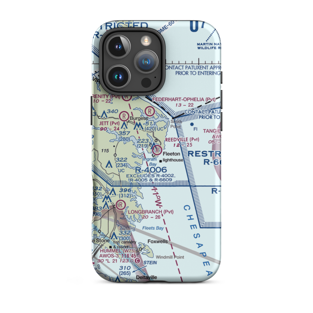 Reedville Airport (VA98) VFR Sectional  Tough iPhone Case iPhone 16 Pro Max model shown