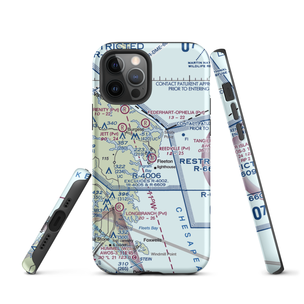 Reedville Airport (VA98) VFR Sectional  Tough iPhone Case iPhone 12 Pro model shown