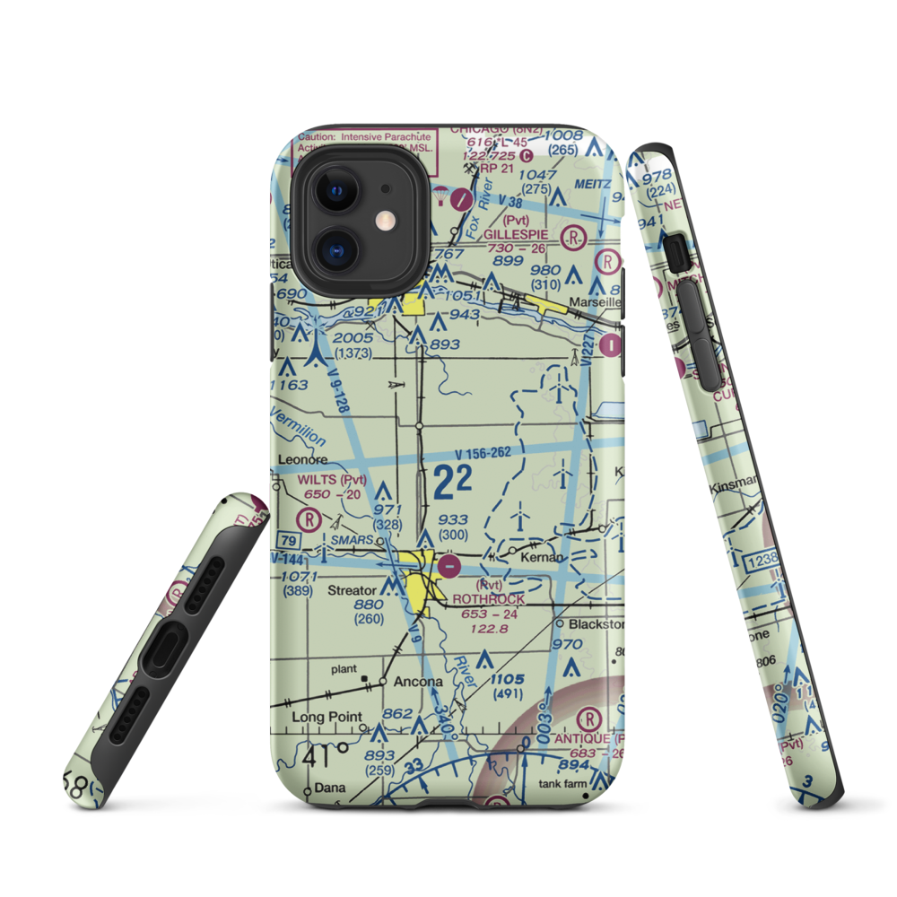 Rees Field (41IS) VFR Sectional  Tough iPhone Case iPhone 11 model shown