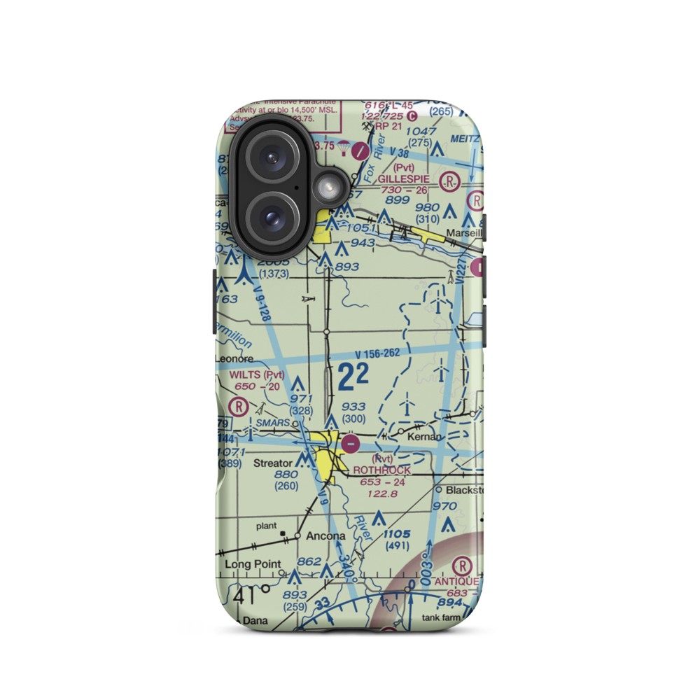 Rees Field (41IS) VFR Sectional  Tough iPhone Case iPhone 16 model shown