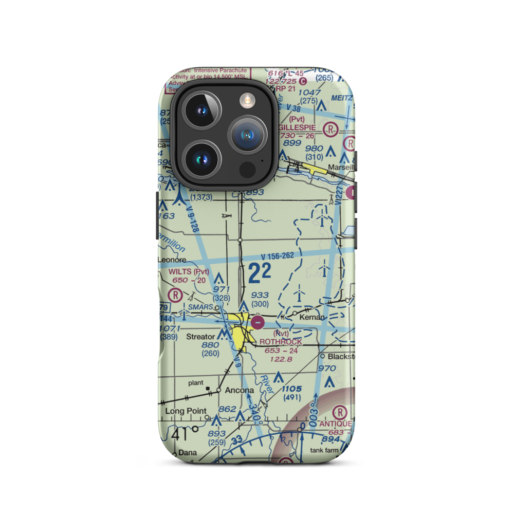 Rees Field (41IS) VFR Sectional  Tough iPhone Case iPhone 16 Pro model shown