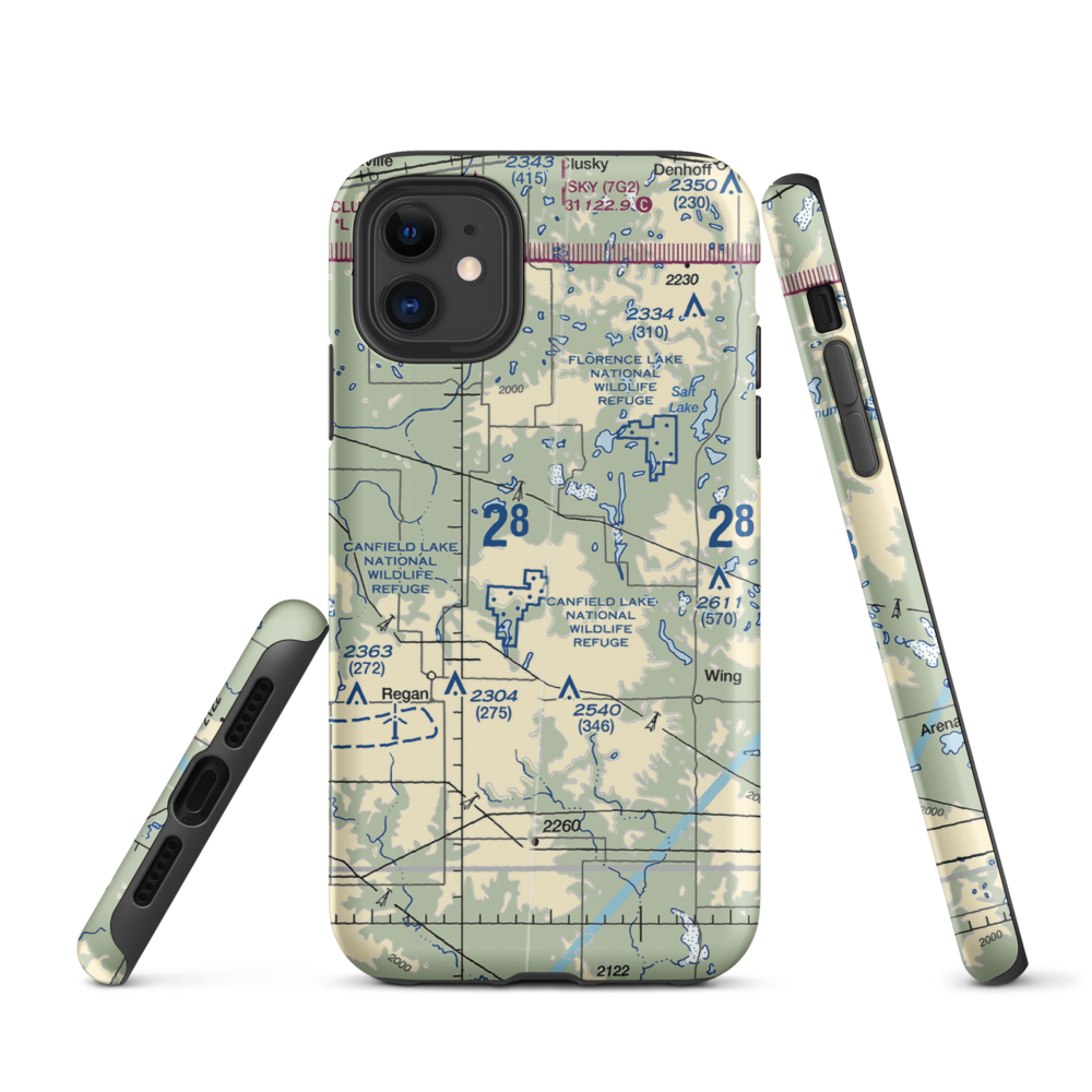 Regan Airstrip (NA88) VFR Sectional  Tough iPhone Case iPhone 11 model shown