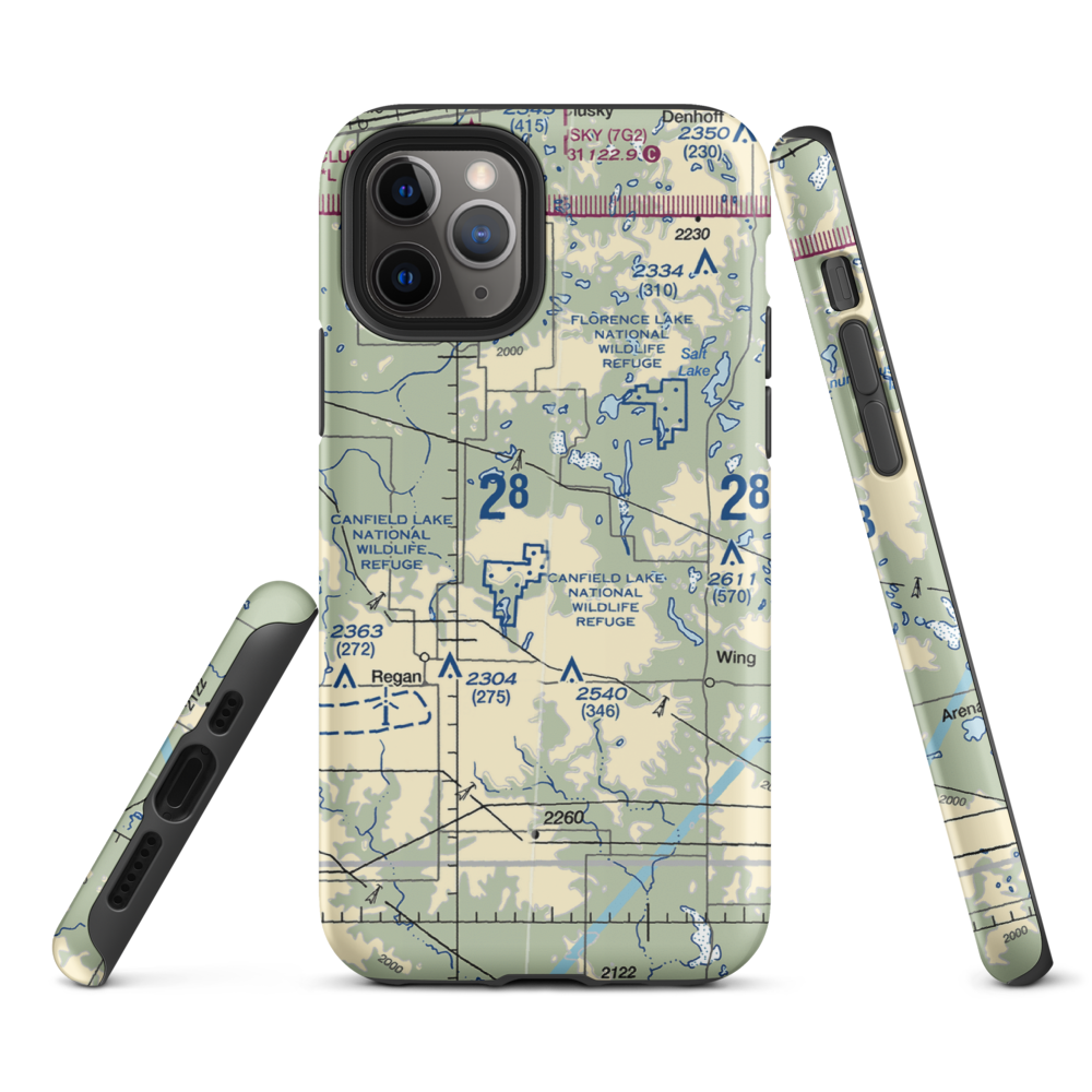 Regan Airstrip (NA88) VFR Sectional  Tough iPhone Case iPhone 11 Pro model shown