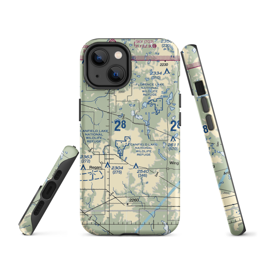 Regan Airstrip (NA88) VFR Sectional  Tough iPhone Case iPhone 14 model shown
