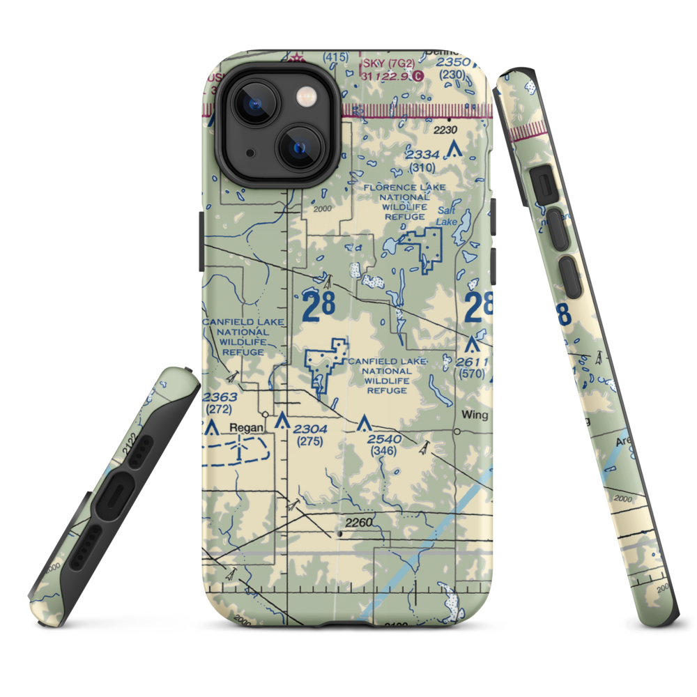 Regan Airstrip (NA88) VFR Sectional  Tough iPhone Case iPhone 14 Plus model shown