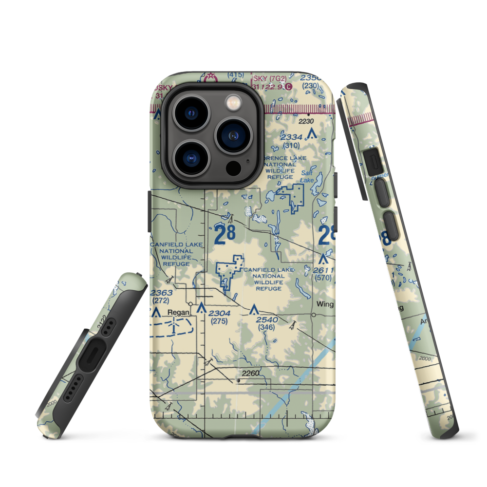 Regan Airstrip (NA88) VFR Sectional  Tough iPhone Case iPhone 14 Pro model shown