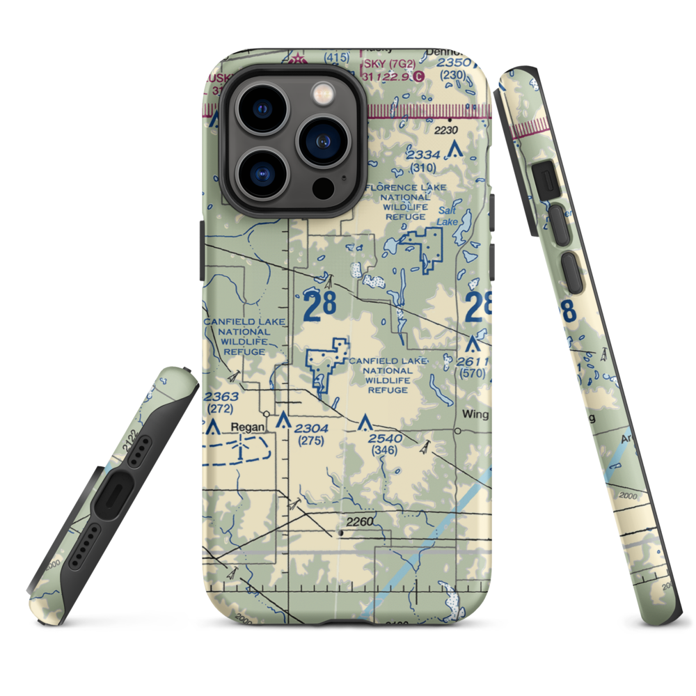 Regan Airstrip (NA88) VFR Sectional  Tough iPhone Case iPhone 14 Pro Max model shown