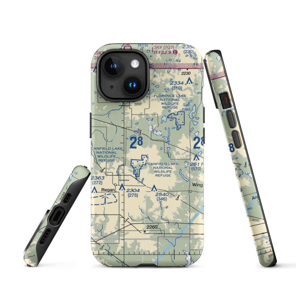 Regan Airstrip (NA88) VFR Sectional  Tough iPhone Case iPhone 15 model shown