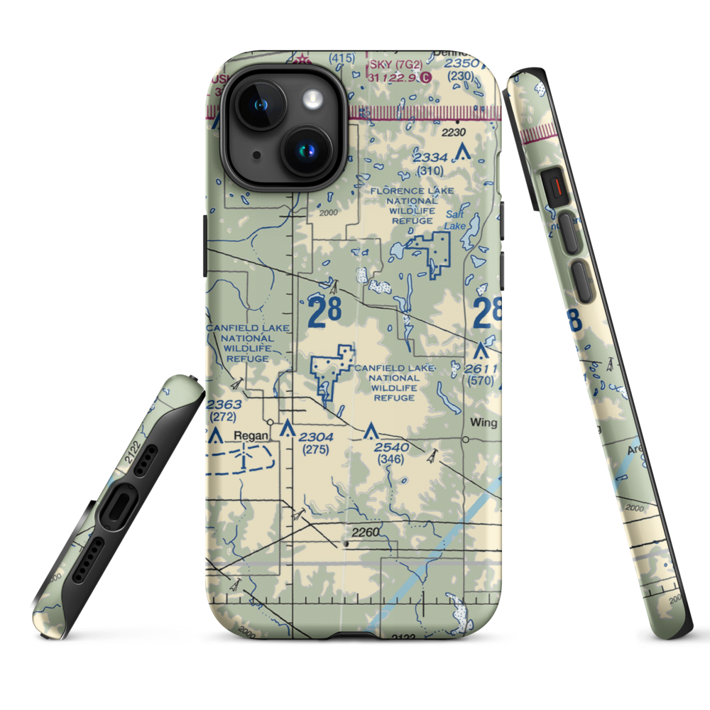 Regan Airstrip (NA88) VFR Sectional  Tough iPhone Case iPhone 15 Plus model shown