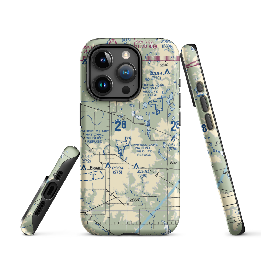 Regan Airstrip (NA88) VFR Sectional  Tough iPhone Case iPhone 15 Pro model shown