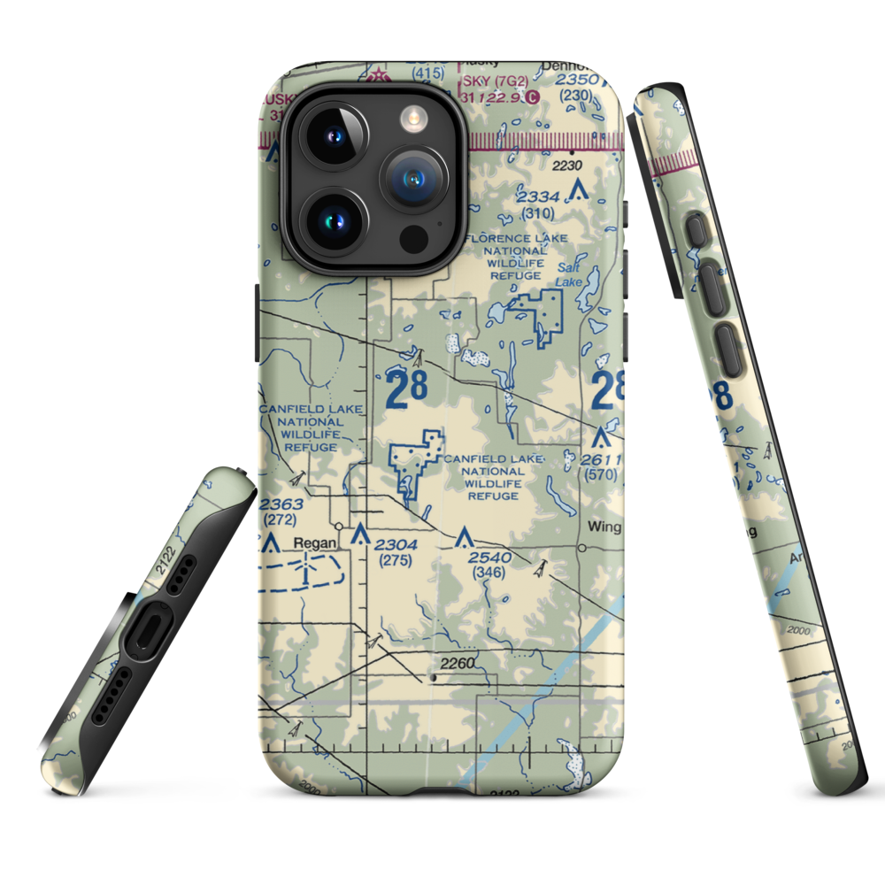 Regan Airstrip (NA88) VFR Sectional  Tough iPhone Case iPhone 15 Pro Max model shown