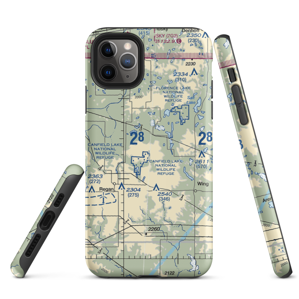 Regan Airstrip (NA88) VFR Sectional  Tough iPhone Case iPhone 11 Pro Max model shown