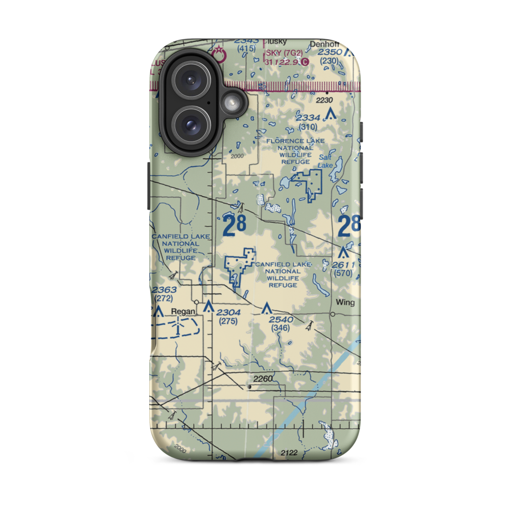 Regan Airstrip (NA88) VFR Sectional  Tough iPhone Case iPhone 16 Plus model shown