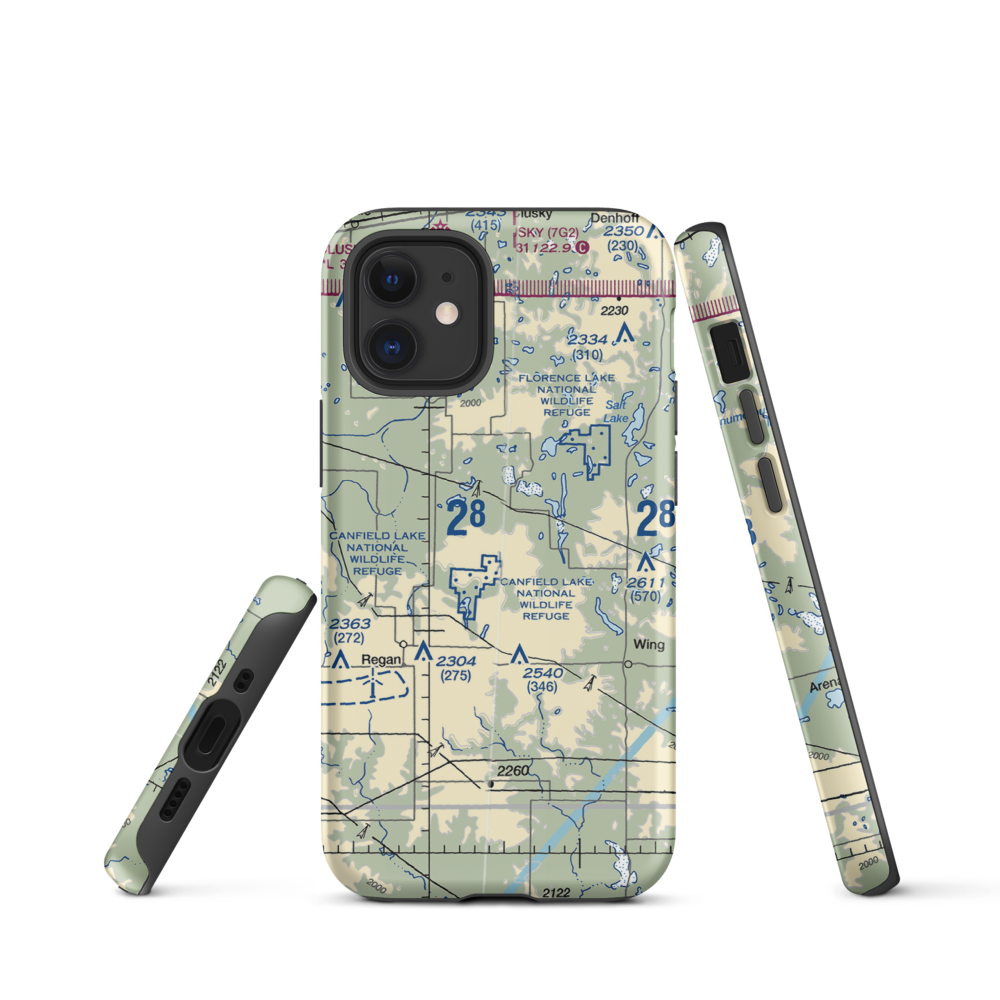 Regan Airstrip (NA88) VFR Sectional  Tough iPhone Case iPhone 12 mini model shown