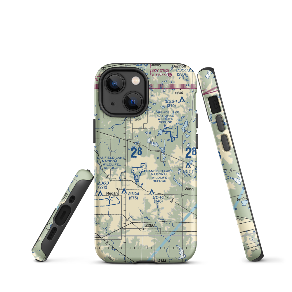 Regan Airstrip (NA88) VFR Sectional  Tough iPhone Case iPhone 13 mini model shown