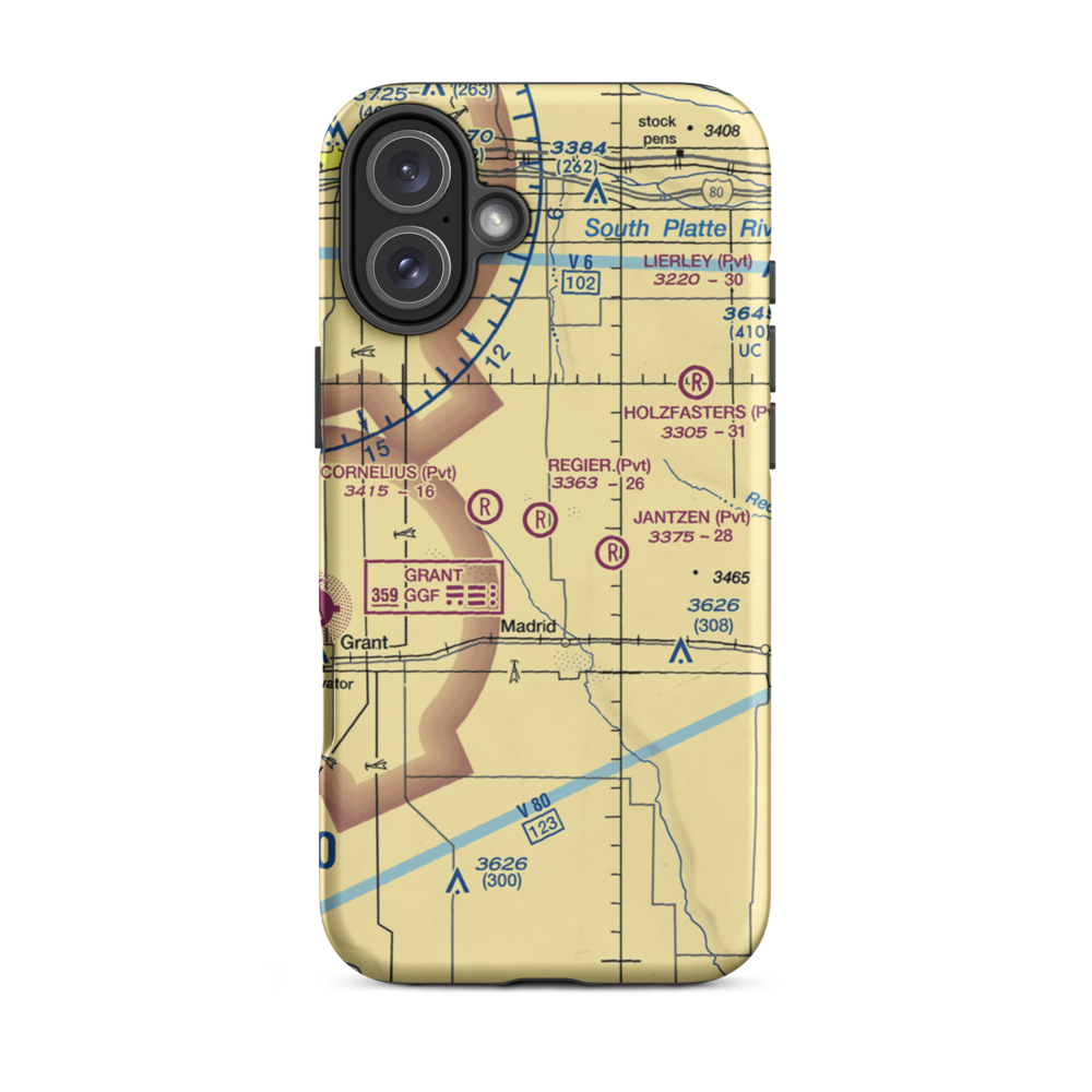 Regier Brothers Airport (4NE0) VFR Sectional  Tough iPhone Case iPhone 16 Plus model shown