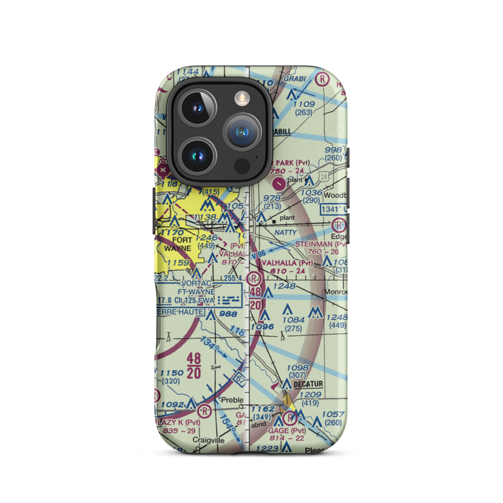 Reichhart Airport (05II) VFR Sectional  Tough iPhone Case iPhone 16 Pro model shown