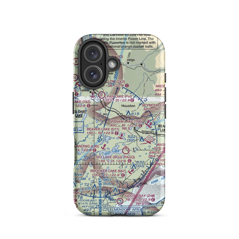 Reids Landing Airport (AK29) VFR Sectional  Tough iPhone Case iPhone 16 model shown