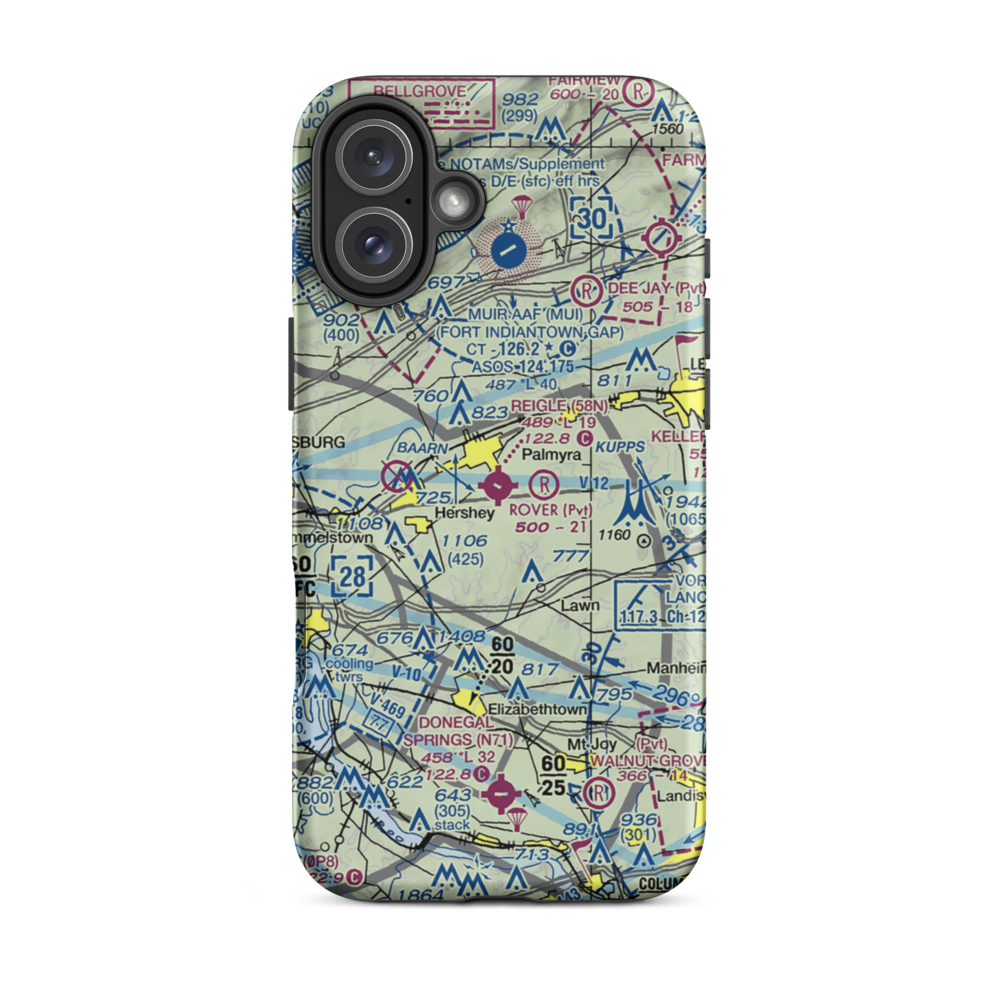 Reigle Field (58N) VFR Sectional  Tough iPhone Case iPhone 16 Plus model shown