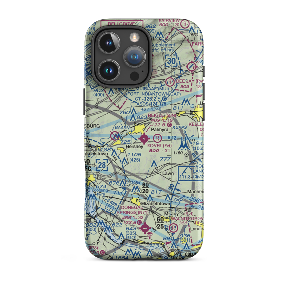 Reigle Field (58N) VFR Sectional  Tough iPhone Case iPhone 16 Pro Max model shown