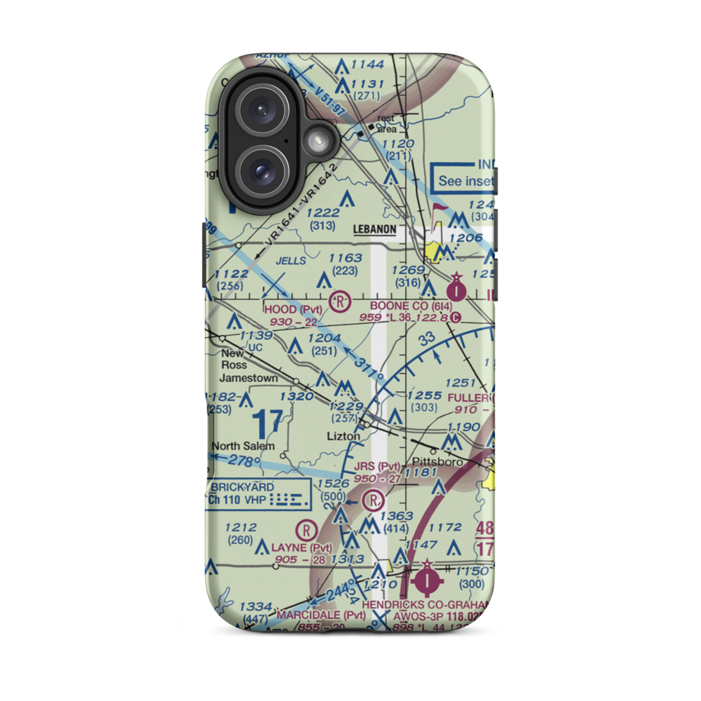 Reimer Aerodrome (57II) VFR Sectional  Tough iPhone Case iPhone 16 Plus model shown