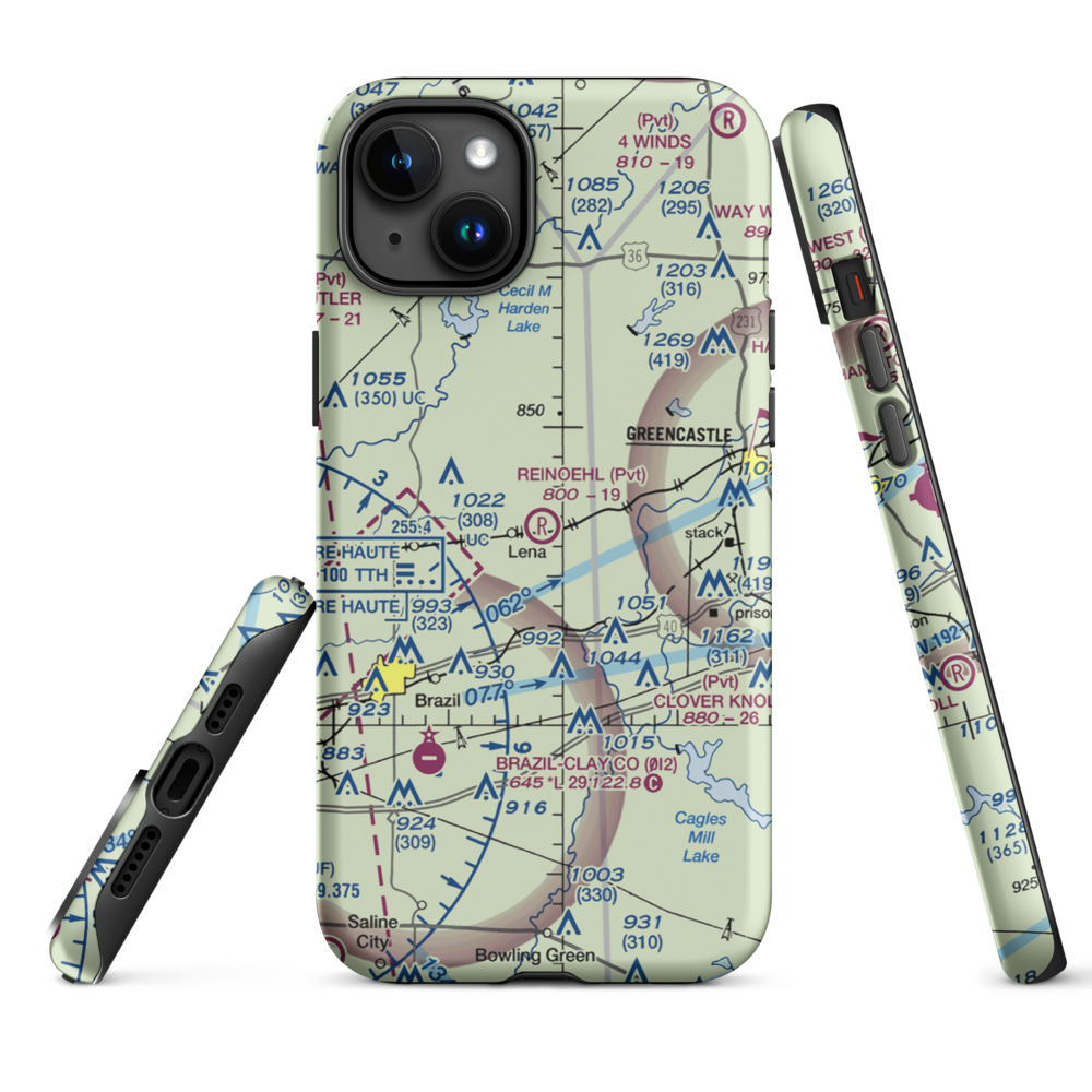 Reinoehl Field (49II) VFR Sectional  Tough iPhone Case iPhone 15 Plus model shown