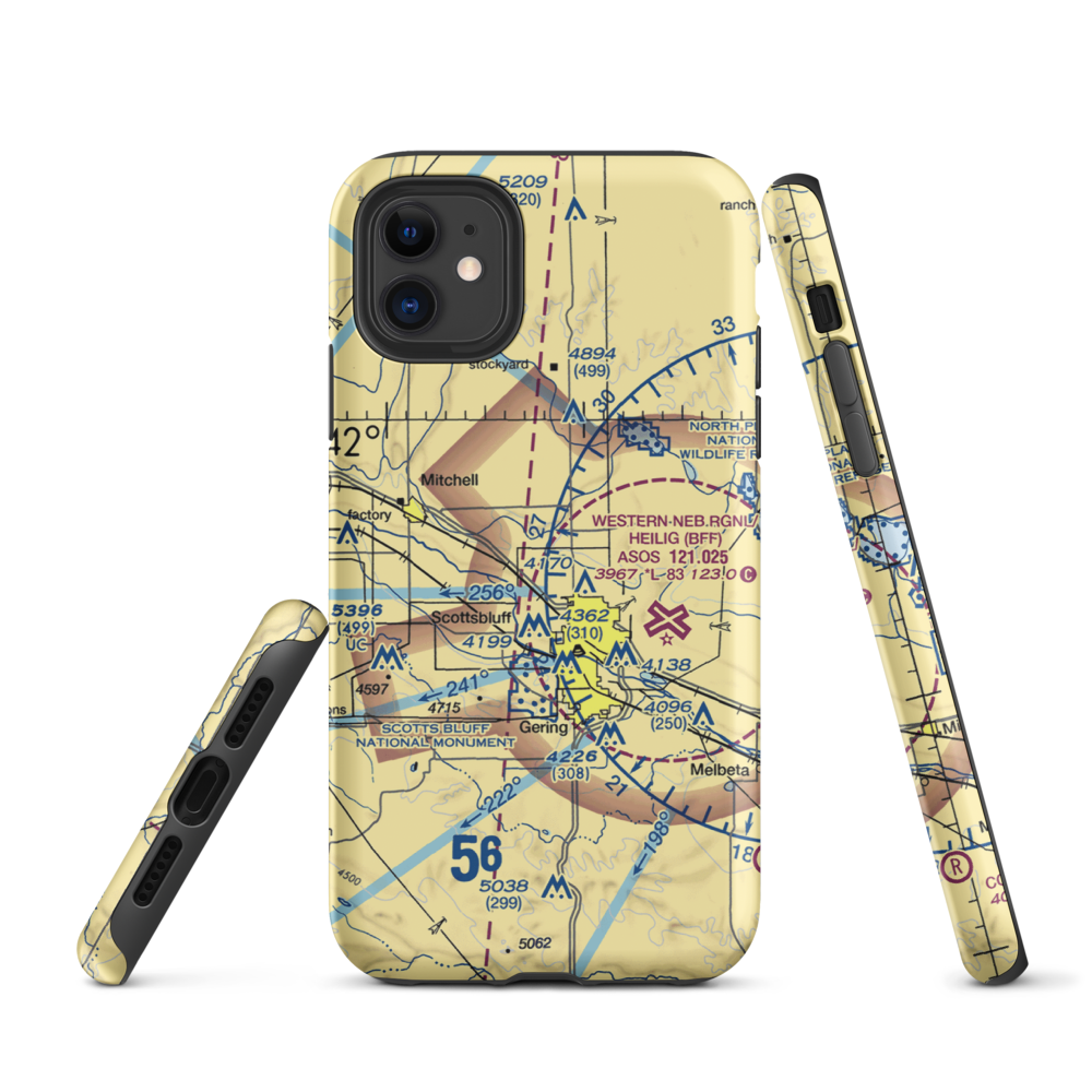 Reisig Brothers Airport (12NE) VFR Sectional  Tough iPhone Case iPhone 11 model shown