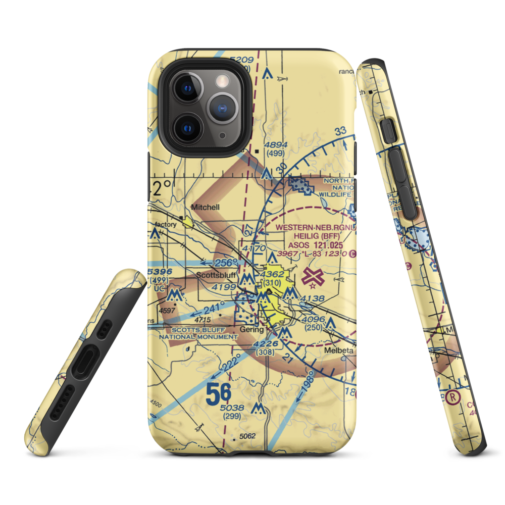 Reisig Brothers Airport (12NE) VFR Sectional  Tough iPhone Case iPhone 11 Pro model shown
