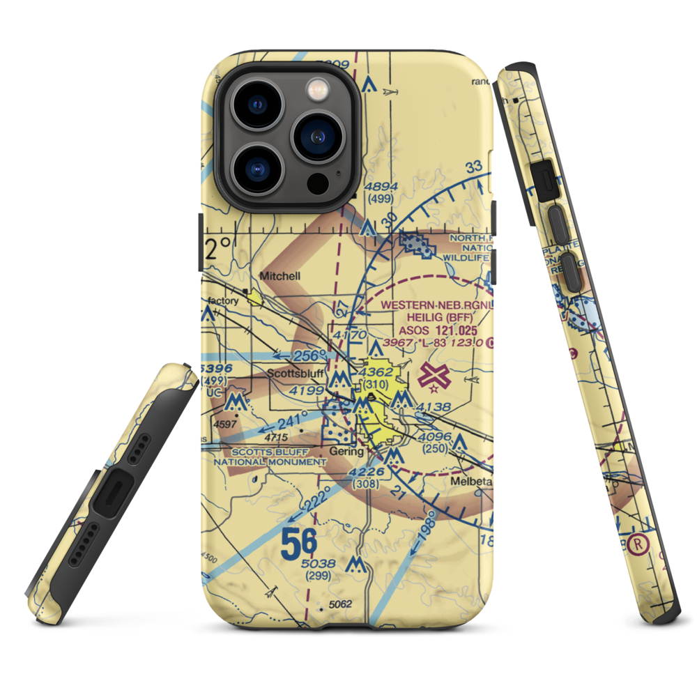 Reisig Brothers Airport (12NE) VFR Sectional  Tough iPhone Case iPhone 13 Pro Max model shown