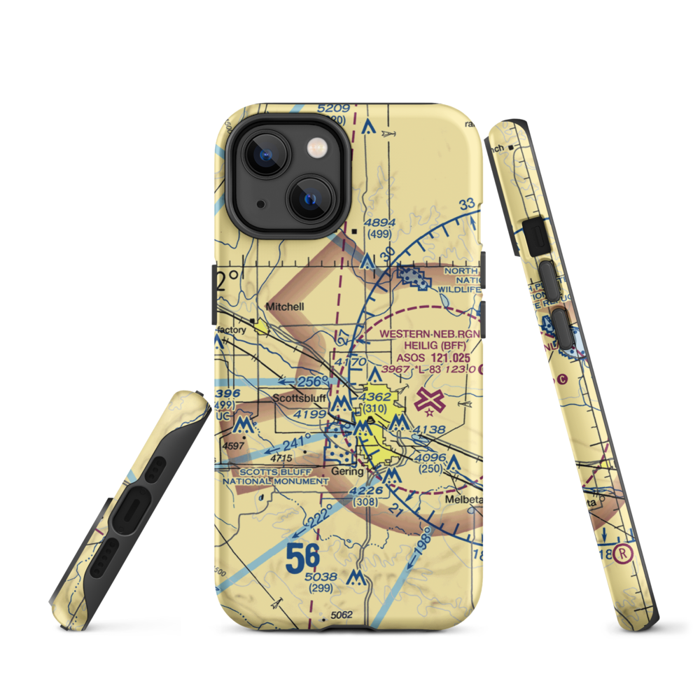Reisig Brothers Airport (12NE) VFR Sectional  Tough iPhone Case iPhone 14 model shown