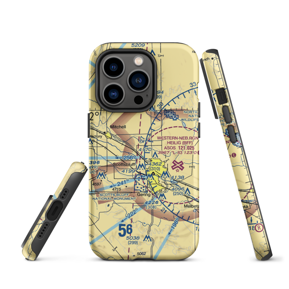 Reisig Brothers Airport (12NE) VFR Sectional  Tough iPhone Case iPhone 14 Pro model shown
