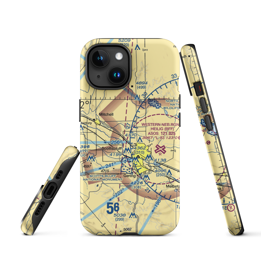 Reisig Brothers Airport (12NE) VFR Sectional  Tough iPhone Case iPhone 15 model shown