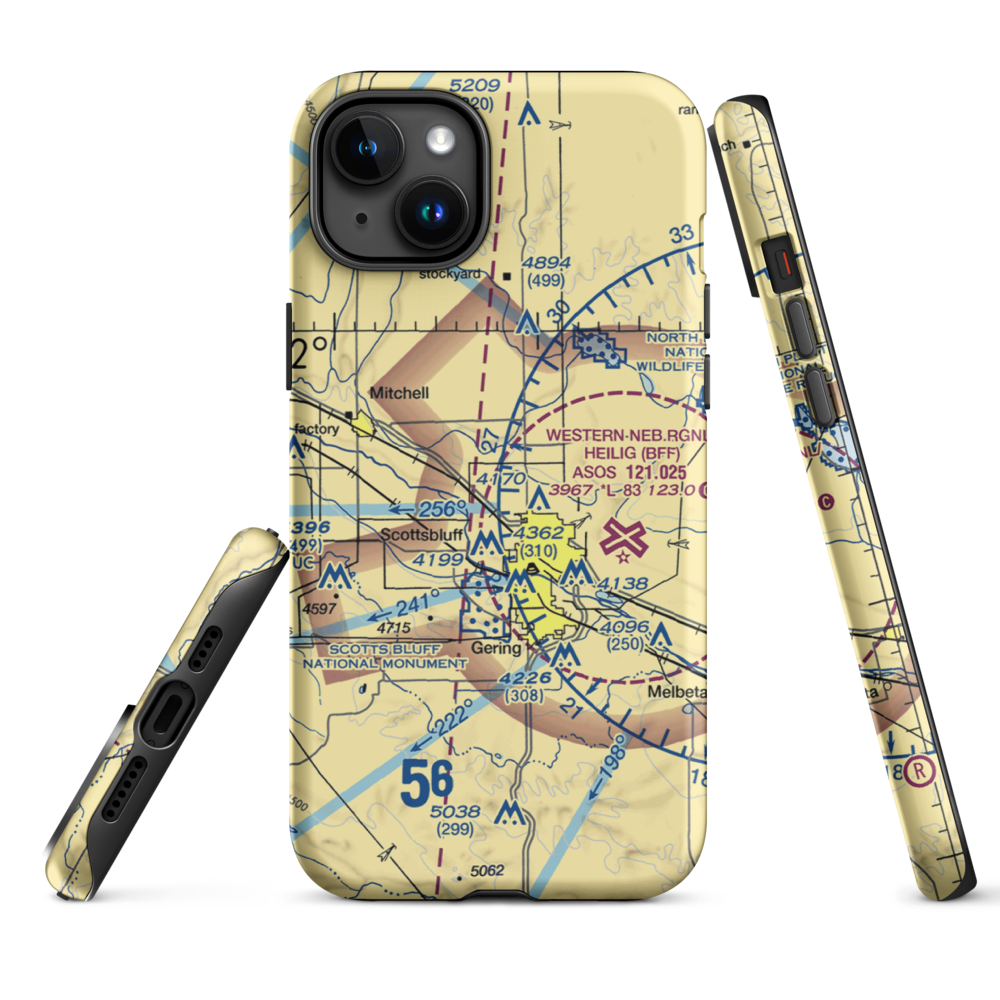 Reisig Brothers Airport (12NE) VFR Sectional  Tough iPhone Case iPhone 15 Plus model shown