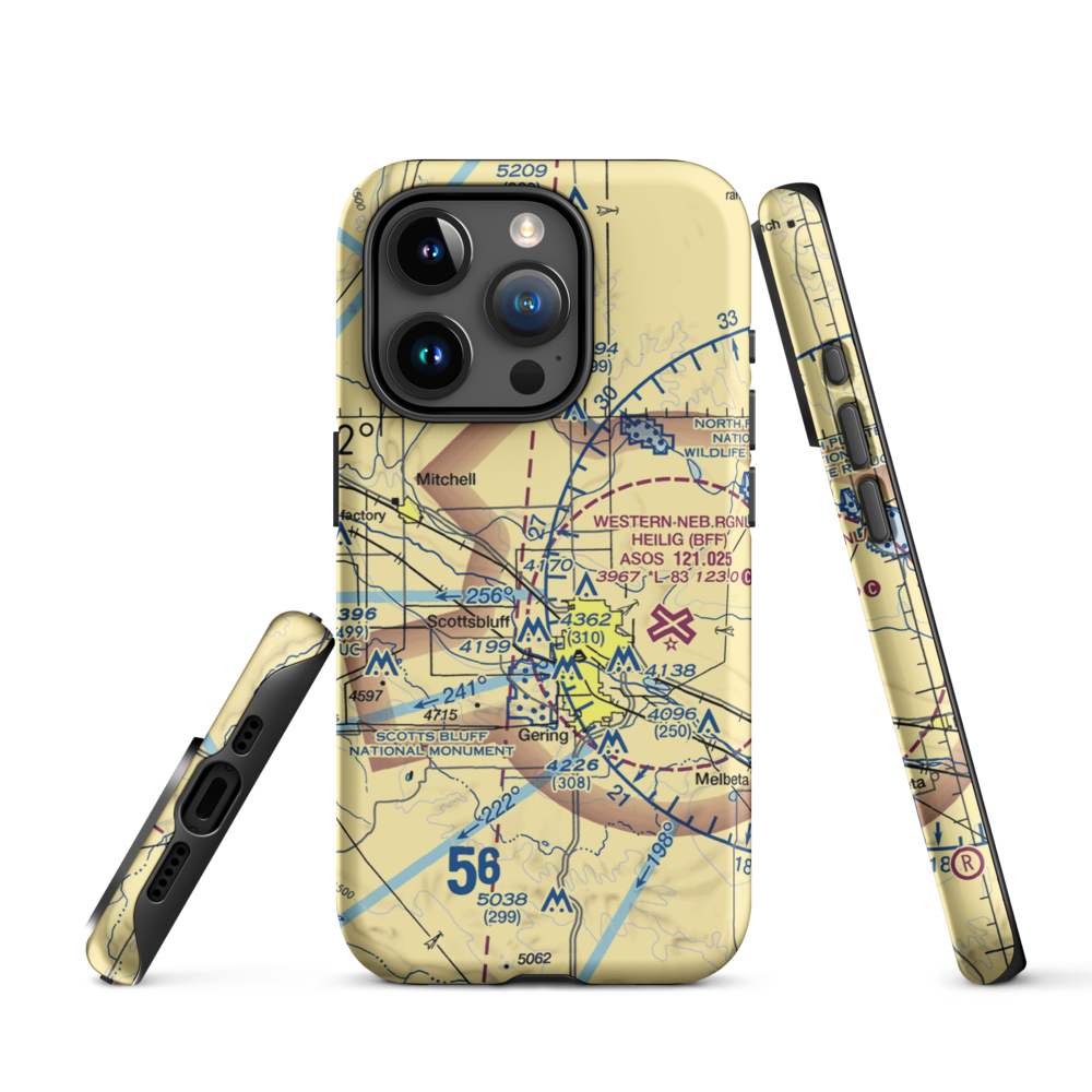 Reisig Brothers Airport (12NE) VFR Sectional  Tough iPhone Case iPhone 15 Pro model shown